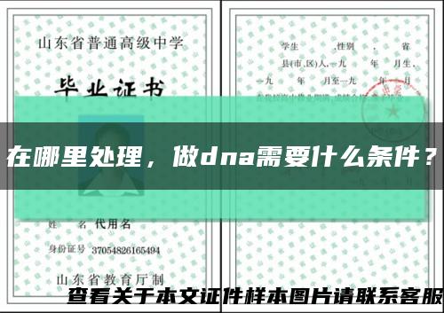 在哪里處理，做dna需要什么條件？縮略圖