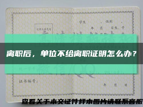 離職后，單位不給離職證明怎么辦？縮略圖