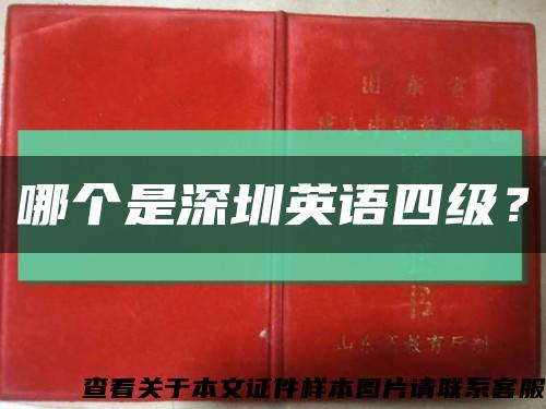 哪個是深圳英語四級？縮略圖
