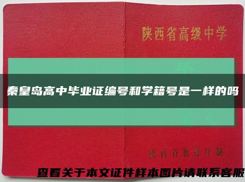 秦皇島高中畢業證編號和學籍號是一樣的嗎縮略圖