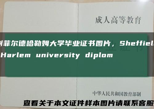 謝菲爾德哈勒姆大學畢業證書圖片，Sheffield Harlem university diploma縮略圖