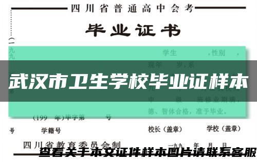 武漢市衛生學校畢業證樣本縮略圖