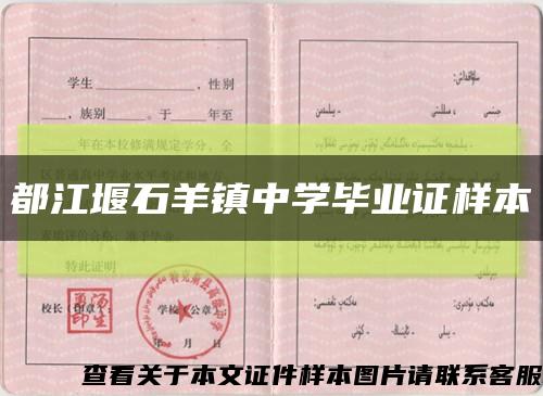 都江堰石羊鎮中學畢業證樣本縮略圖