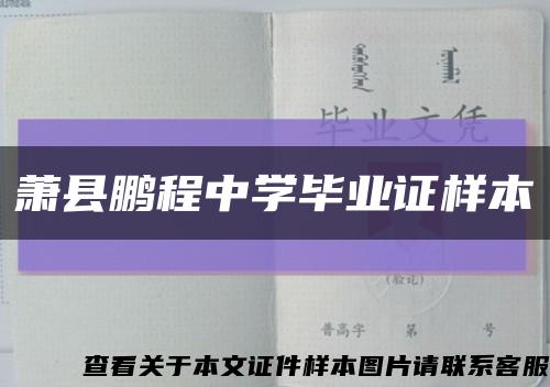 蕭縣鵬程中學畢業證樣本縮略圖