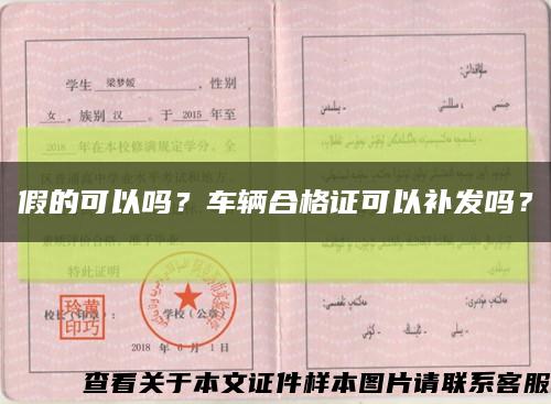 假的可以嗎？車輛合格證可以補發嗎？縮略圖