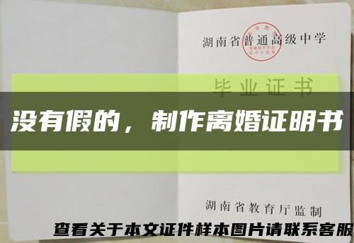 沒有假的，制作離婚證明書縮略圖