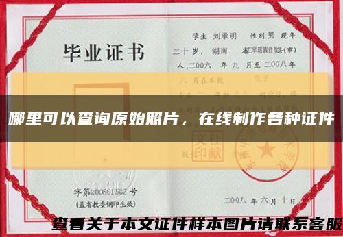 哪里可以查詢原始照片，在線制作各種證件縮略圖