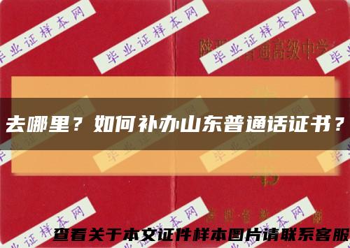 去哪里？如何補辦山東普通話證書？縮略圖