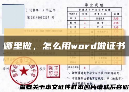哪里做，怎么用word做證書縮略圖