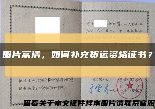 圖片高清，如何補充貨運資格證書？縮略圖