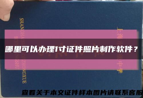 哪里可以辦理1寸證件照片制作軟件？縮略圖
