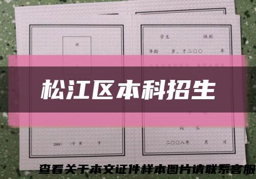 松江區本科招生縮略圖