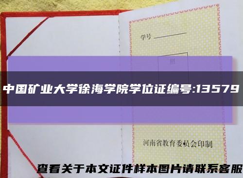 中國礦業大學徐海學院學位證編號:13579縮略圖