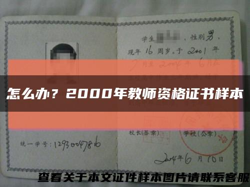 怎么辦？2000年教師資格證書樣本縮略圖
