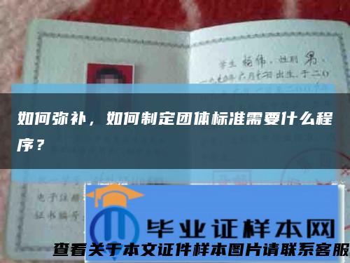 如何彌補，如何制定團體標準需要什么程序？縮略圖