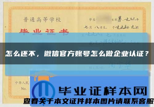 怎么還不，微信官方賬號怎么做企業認證？縮略圖