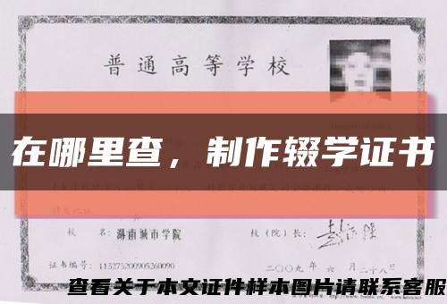 在哪里查，制作輟學證書縮略圖