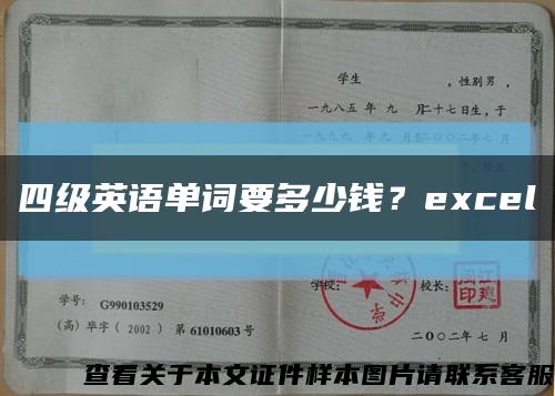 四級英語單詞要多少錢？excel縮略圖