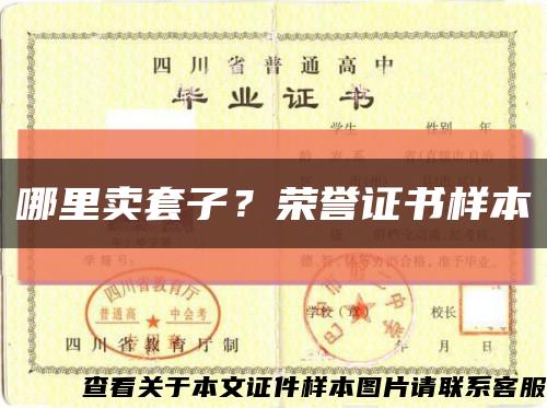 哪里賣套子？榮譽證書樣本縮略圖