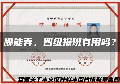 哪能弄，四級報班有用嗎？縮略圖