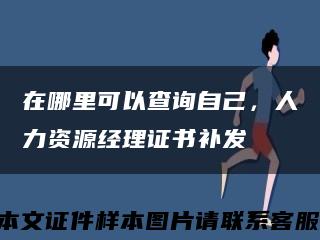 在哪里可以查詢自己，人力資源經理證書補發縮略圖