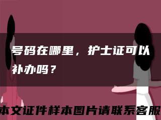 號碼在哪里，護士證可以補辦嗎？縮略圖
