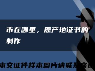 市在哪里，原產地證書的制作縮略圖
