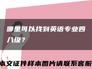 哪里可以找到英語專業四八級？縮略圖