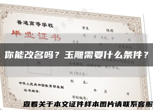 你能改名嗎？玉雕需要什么條件？縮略圖