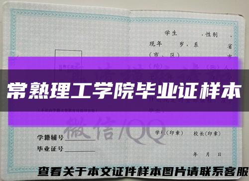 常熟理工學院畢業證樣本縮略圖