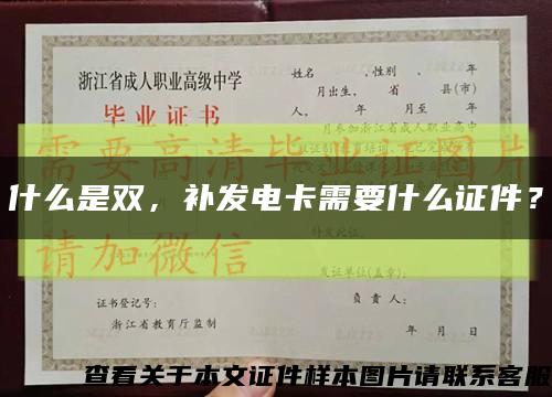 什么是雙，補發電卡需要什么證件？縮略圖