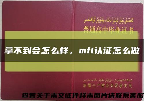 拿不到會怎么樣，mfi認證怎么做縮略圖