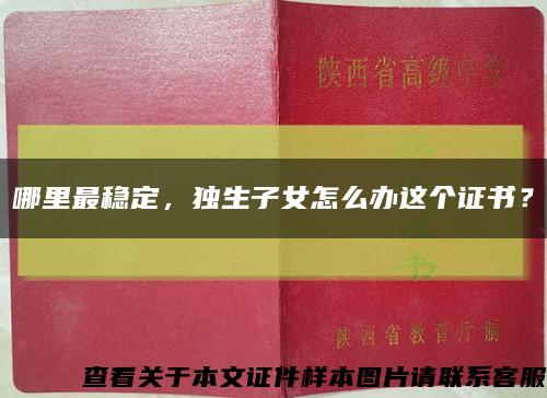 哪里最穩定，獨生子女怎么辦這個證書？縮略圖
