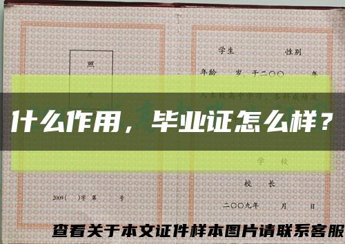 什么作用，畢業證怎么樣？縮略圖