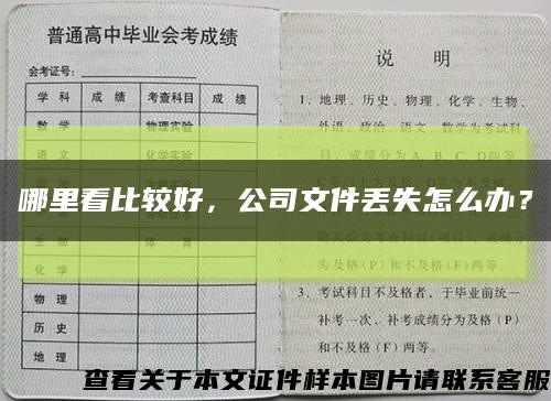 哪里看比較好，公司文件丟失怎么辦？縮略圖