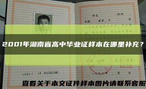 2001年湖南省高中畢業證樣本在哪里補充？縮略圖