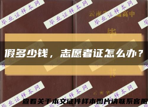 假多少錢，志愿者證怎么辦？縮略圖
