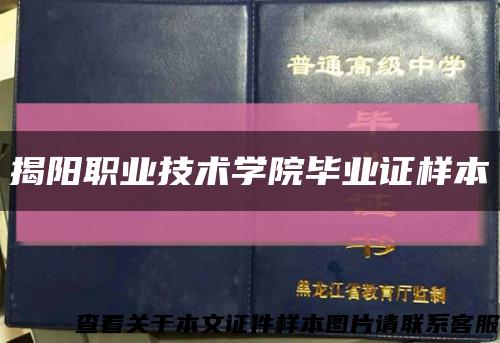 揭陽職業技術學院畢業證樣本縮略圖