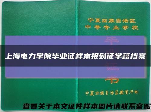 上海電力學院畢業證樣本報到證學籍檔案縮略圖