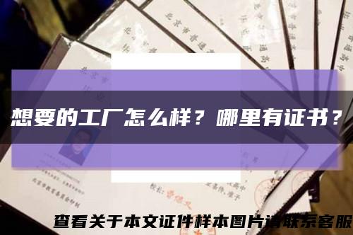 想要的工廠怎么樣？哪里有證書？縮略圖