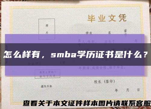 怎么樣有，smba學歷證書是什么？縮略圖