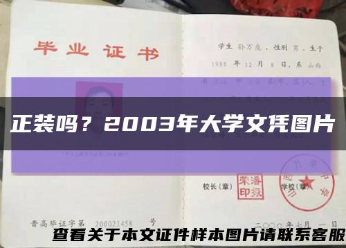正裝嗎？2003年大學文憑圖片縮略圖