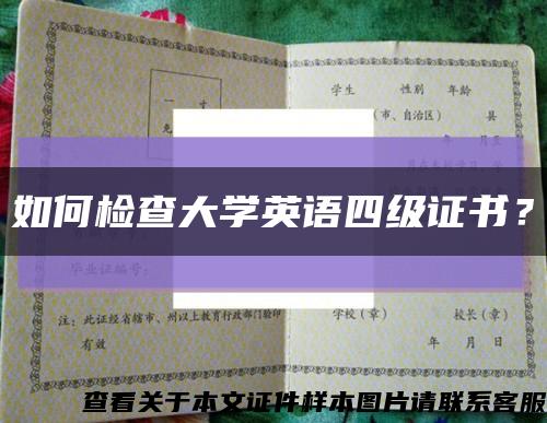 如何檢查大學英語四級證書？縮略圖