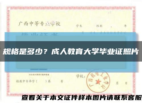 規格是多少？成人教育大學畢業證照片縮略圖