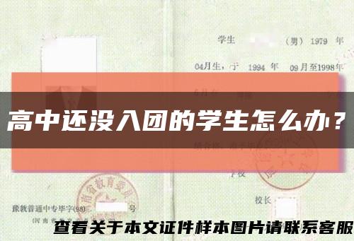 高中還沒入團的學生怎么辦？縮略圖