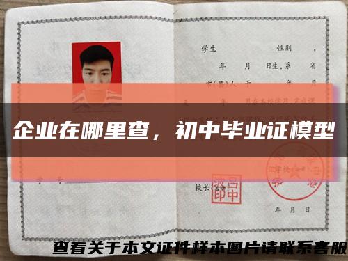 企業在哪里查，初中畢業證模型縮略圖