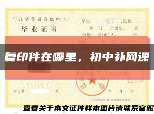 復印件在哪里，初中補網課縮略圖