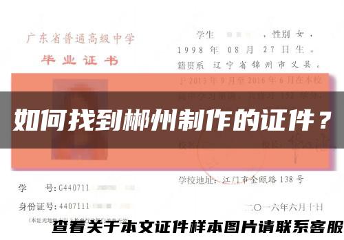 如何找到郴州制作的證件？縮略圖