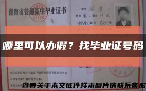 哪里可以辦假？找畢業證號碼縮略圖