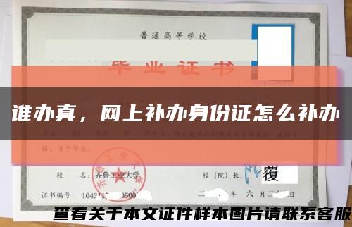 誰辦真，網上補辦身份證怎么補辦縮略圖